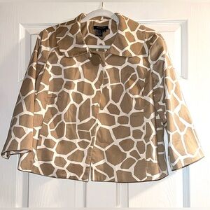 Sandro Sportswear Beige Giraffe Print Jacket